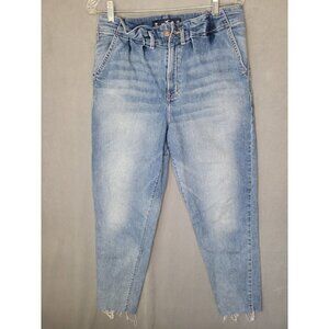 Hollister Ultra High Rise Mom Vintage Stretch Denim Jeans Womens Size 27 Raw Hem